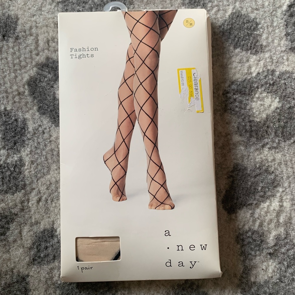 ⭐️Wide Fishnet Fashion Tights Criss Cross Panty Hose S/M NWT